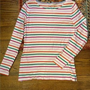 Boden women’s Striped Ella Long Sleeve Shirt top size 8 100% cotton